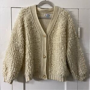 Luxe Apothetique Shaggy V-Neck Sweater Cardigan